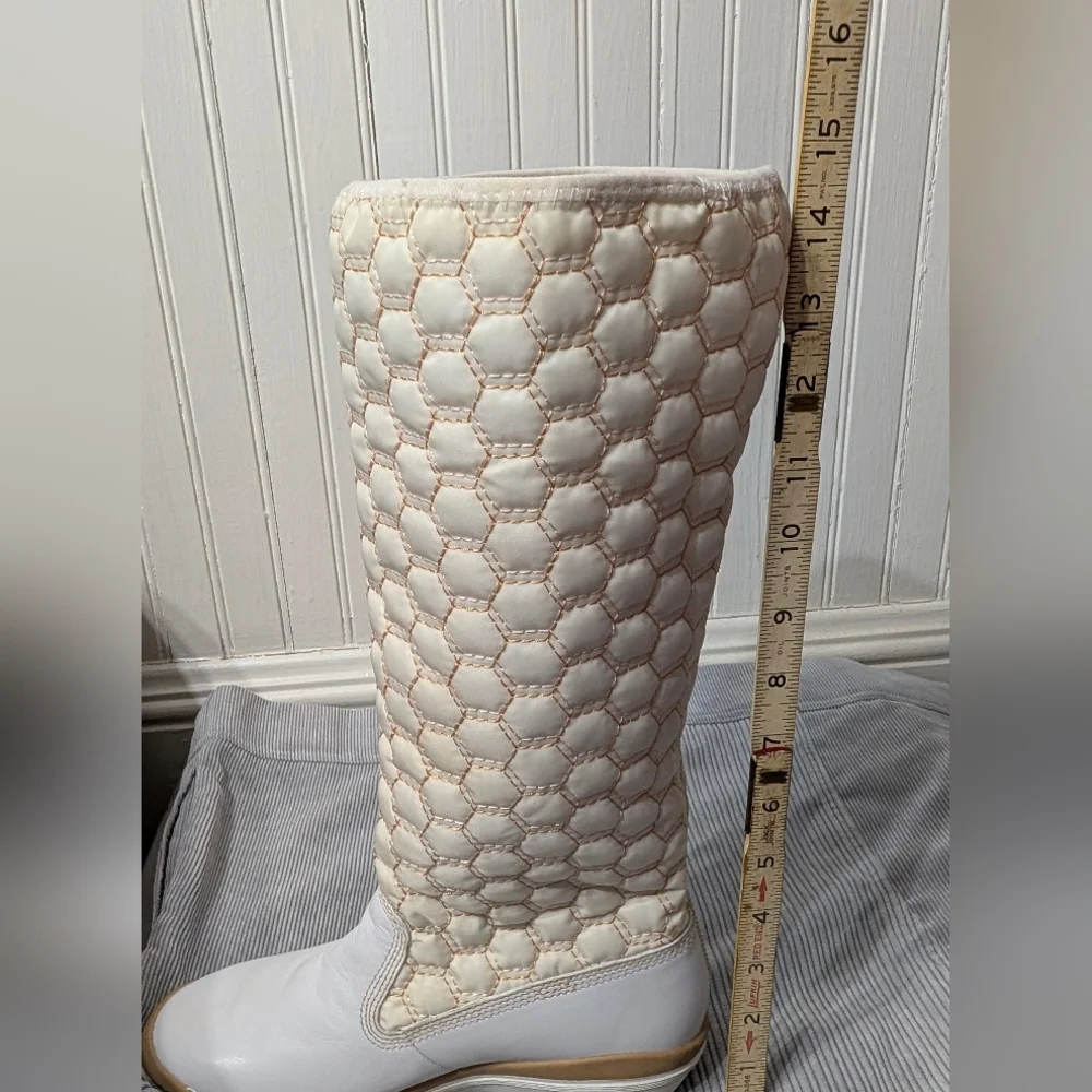 Timberland Kickadillaquilt Size 6 Boots White Leather 14In Vintage - Picture 14 of 14